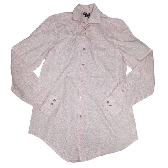 Van Heusen Dress Shirt Mens 14.5 32/33 Pink Slim Fit Stretch Stain Shield Wrinkl - Picture 1 of 11